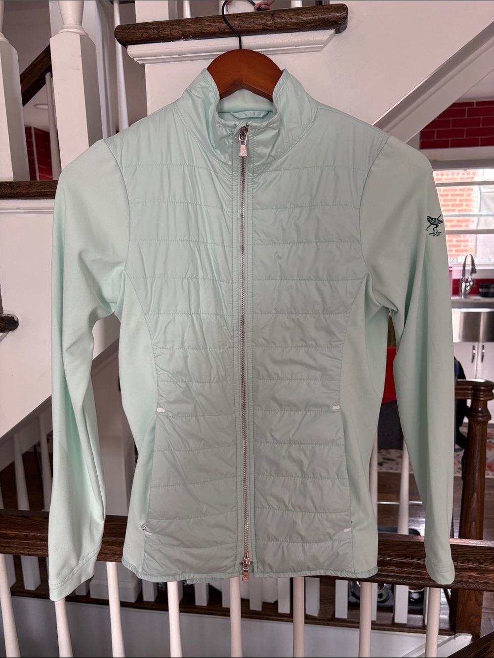 Peter Millar Mint Hybrid full-zip up.